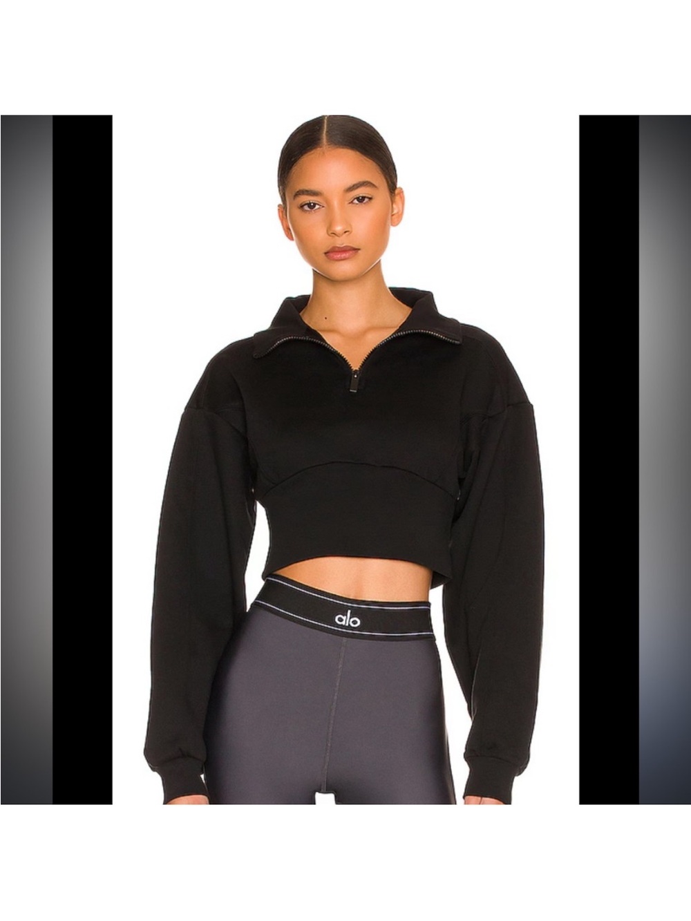 Alo cropped quarter zip pullover